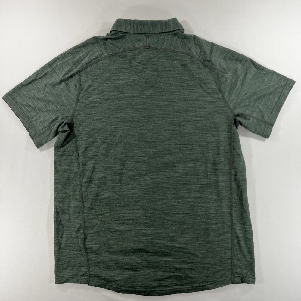 Smartwool Merino Wool Sport 150 Green Short Sleeve Button Down Shirt Mens Size M - Picture 6 of 7